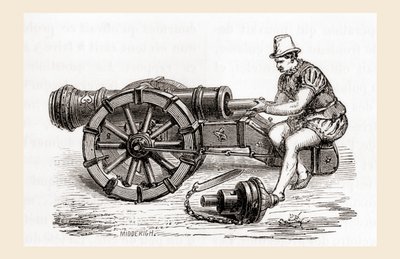 Een 16e-eeuws Duits achterlaadkanon, uit Les Merveilles de la Science, gepubliceerd ca. 1870 door French School