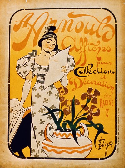 A. Anouls Posters voor collectie en decoratie, Rue Racine, Parijs door French School
