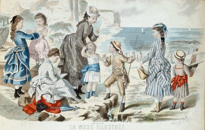 Een strand in Normandië, 1875 door French School