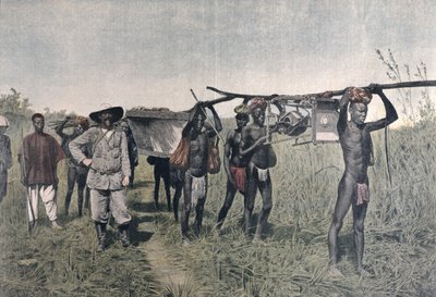 Een konvooi op de Marchand-missie in 1898, uit Le Petit Journal, 1899 door French School