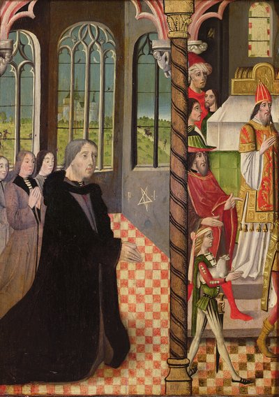 Een schenker met zijn drie dochters en het offer van Joachim, 1485-95 door French School