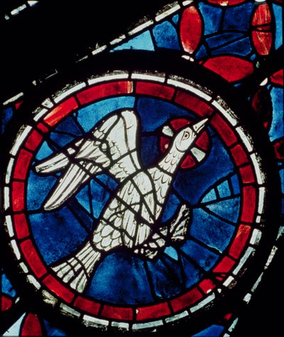 Een duif, detail (noord roosvenster, c.1223) door French School