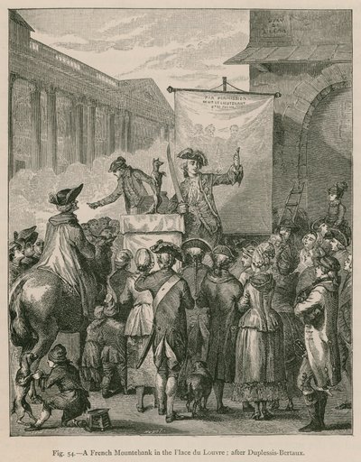 Een Franse kwakzalver op de Place du Louvre (naar Duplessis-Bertaux) door French School