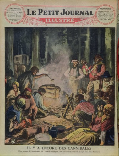 Een groep kannibalistische zigeuners in Tsjechoslowakije, uit Le Petit Journal, 1927 door French School