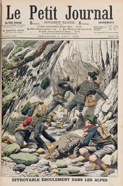 Een Angstaanjagende Rotsval in Tirol, illustratie uit 