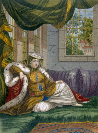 Een Joodse vrouw in ceremoniële kleding, ca. 1708 door French School