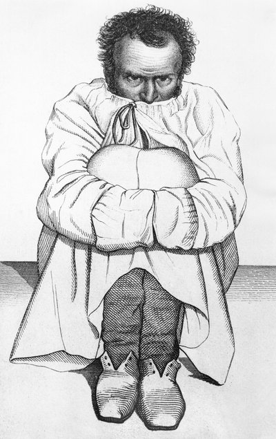 Een krankzinnige, illustratie uit een boek door Jean Etienne Dominique Esquirol (1772-1840) door French School