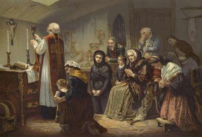 Een mis onder de Terreur, Frankrijk, 1790s door French School