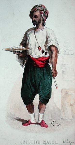 Een Moorse koffieservant in Algiers door French School