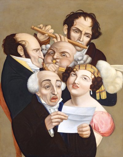 Een muziekgroep, ca. 1830 door French School