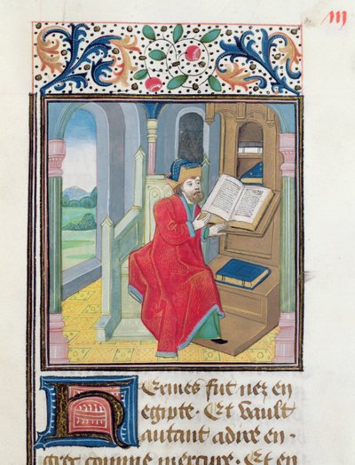 Een filosoof, mogelijk Hermes Trismegistus, uit Histoire des Philosophes, laat 15e eeuw door French School