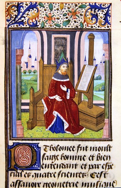 Een filosoof, mogelijk Pilofounce, uit Histoire des Philosophes, laat 15e eeuw door French School