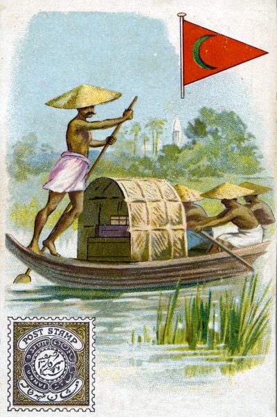 Een postbode op het Deccan-plateau van India, eind 19e eeuw door French School