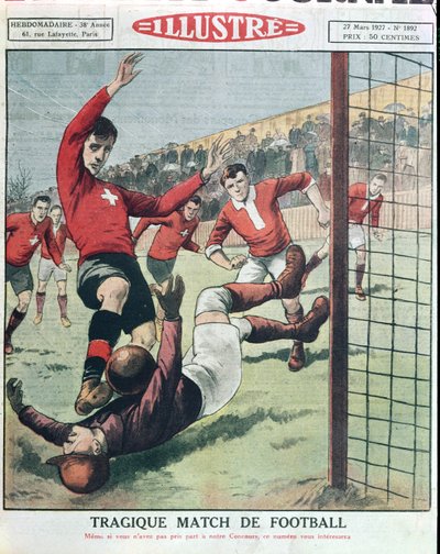 Een Tragische Voetbalwedstrijd, uit Le Petit Journal, 27 maart 1927 door French School