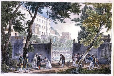 Een villa in Rome, gegraveerd door Villain, ca. 1820 door French School