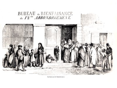Een welzijnskantoor in het 12e arrondissement van Parijs, ca. 1870 door French School