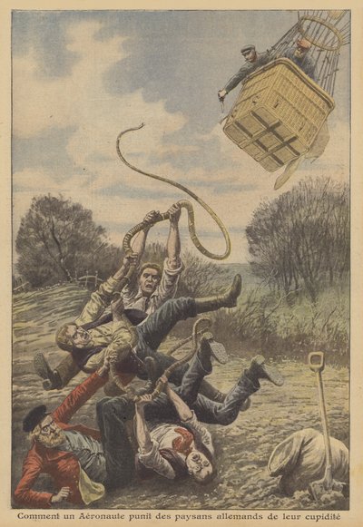 Een ballonvaarder die Duitse boeren straft voor hun hebzucht door French School