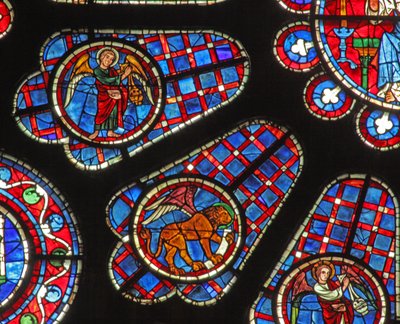 Een wierook zwaaiende engel en St. Marcus