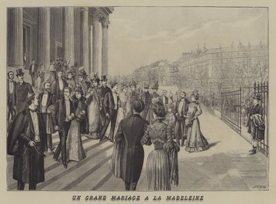 Een groot huwelijk in de Kerk van La Madeleine, Parijs door French School