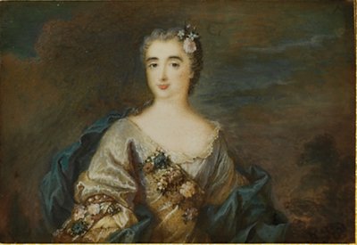 Een dame genaamd Louise-Jeanne de Durfot, hertogin van Mazarin en de Meilleraye, ca. 1750 door French School