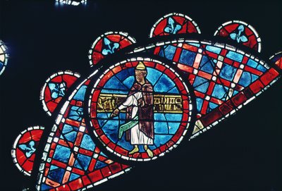 Een profeet, detail (noord roosvenster, c.1223) door French School