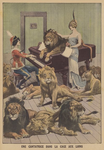 Een zanger in een leeuwenkuil in Duitsland door French School