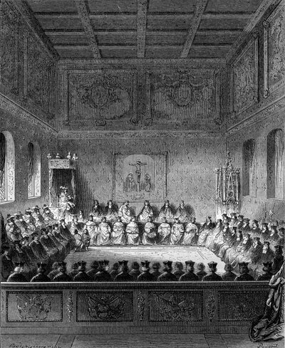 Een zitting in het Parlement van Bretagne in 1613 door French School