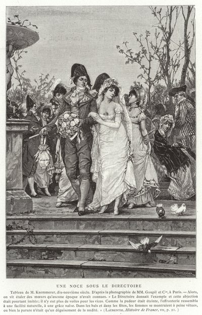Een bruiloft onder het Directoire, Franse Revolutie, 1795-1799 door French School