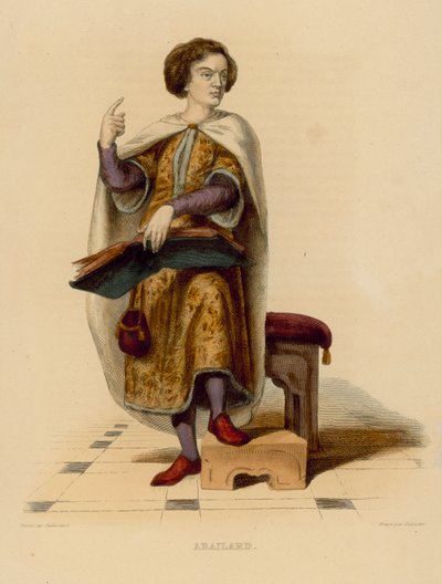 Abailard (gekleurde gravure) door French School