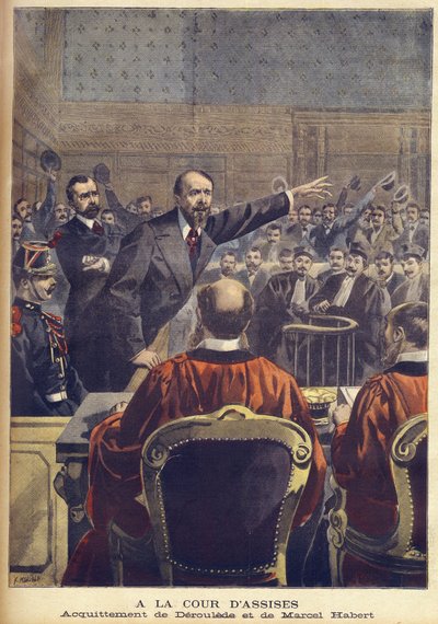 Vrijspraak van Paul Déroulède en Marcel Habert bij het Hof van Assisen in Parijs in 