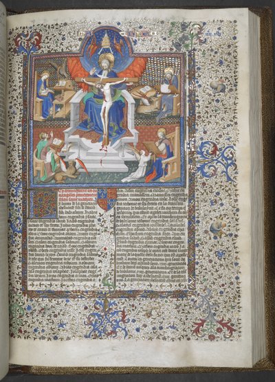 De Drie-eenheid en de vier Evangelisten door French School
