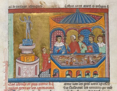 Tempel van Janus met senatoren die dineren op de voorgrond, uit 