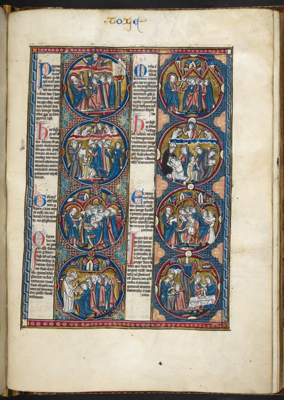 Add MS Harley 1527, f.105r, miniaturen uit Bible moralisée door French School