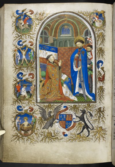 Hertog van Bedford voor St. George, uit het Getijdenboek (The Bedford Hours) door French School