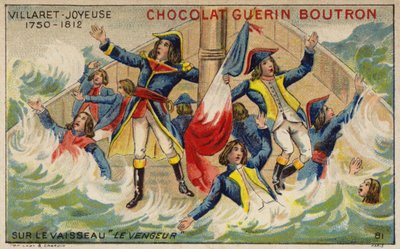 Admiraal Villaret de Joyeuse aan boord van zijn zinkende schip Vengeur du Peuple door French School