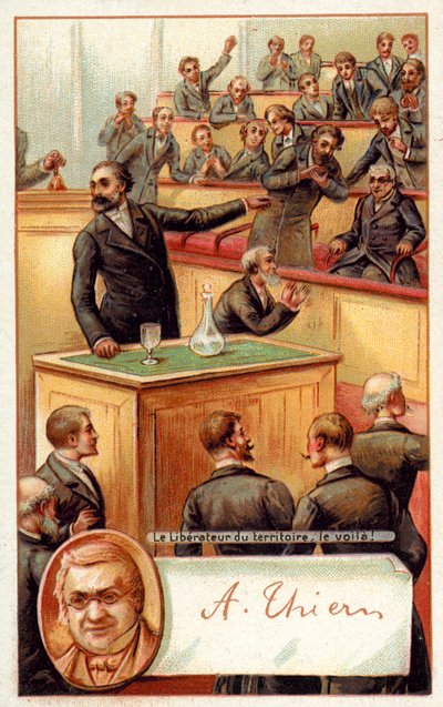 Adolphe Thiers toegejuicht in de Franse Nationale Vergadering door French School