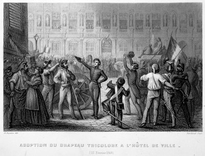 Adoptie van de driekleurige vlag in het stadhuis (27 februari) door French School