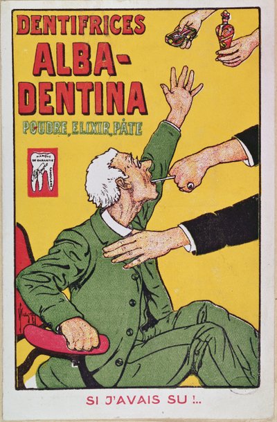 Advertentie voor Alba-Dentina tandpasta, ca. 1900 door French School
