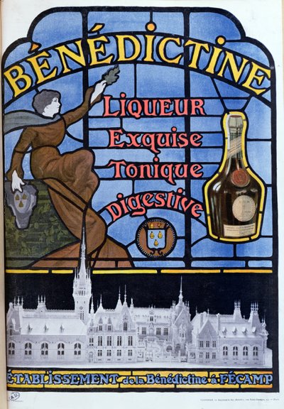 Advertentie voor Benedictine likeur, begin twintigste eeuw door French School