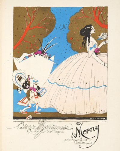 Advertentie voor "Essence Mysterieuse de Morny", uit een Collectie van Modeplaten door French School
