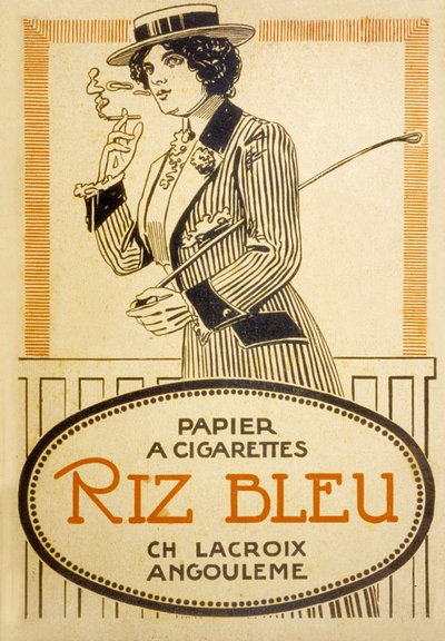 Advertentie voor Riz Bleu Sigaretten door French School