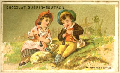 Advertentie chromolithografie van Guérin Boutron chocolade (chromolithografie) door French School