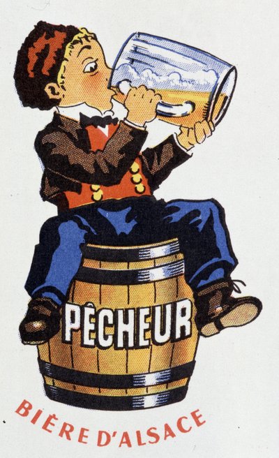 Reclame voor Elzas bier Fisherman door French School