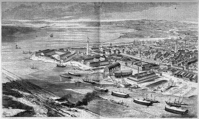 Luchtfoto van de stad en haven van Lorient, Morbihan (56) door French School