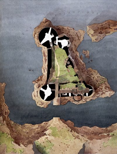 Luchtfoto van het eiland Yeu (Île-d