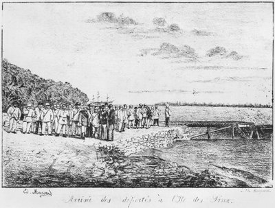 Album van het Isle of Pines, aankomst van de gedeporteerden, 1877 door French School