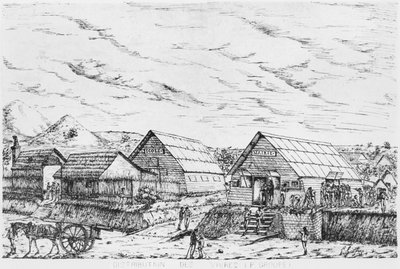 Album van het Isle of Pines, distributie van voorraden, 1878-79 door French School