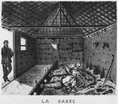 Album van het Isle of Pines, de bar, straf van de gedeporteerden, 1878-79 door French School