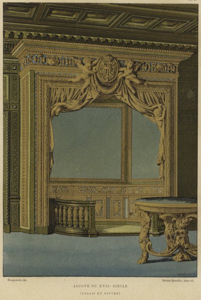 Alkoof, Palais du Louvre, Parijs, 17e eeuw door French School