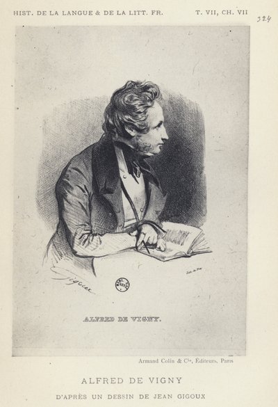 Alfred De Vigny (litho) door French School
